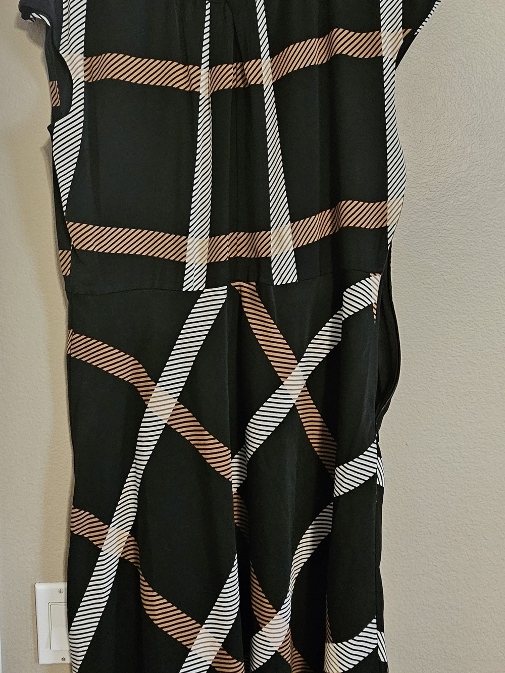 Liz Claiborne Dress - Black, Tan, and White